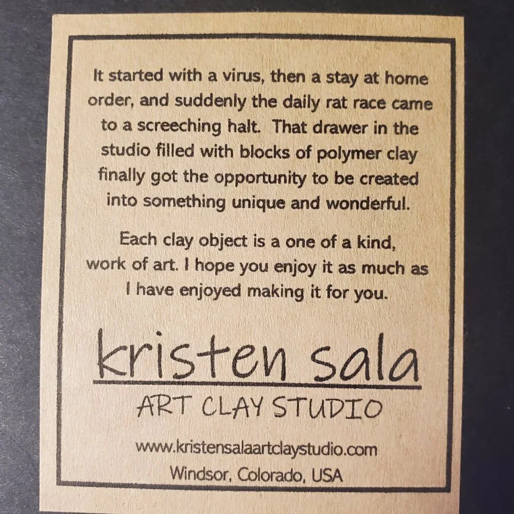 Handmade, One of a Kind, Polymer Clay Ring / Trinket Bowl KRISTEN SALA Green Tan